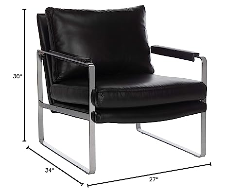 Safavieh KNT4097B Couture Esposito Dark Brown And Silver Metal Club Accent Chair thumb #10