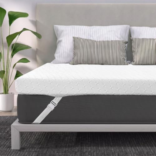 Image of VALUXE 4 Inch Gel Memory Foam Mattress Topper King Size | High Density Cooling Pad Pressure Relief Bed Topper (with Removable & Washable Bamboo Cover)