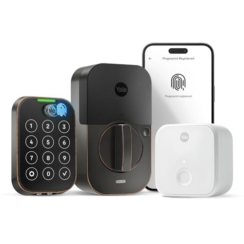 Image of Yale Assure Lock 2 Touch Deadbolt, Oil Rubbed Bronze Smart Entry Door Lock with Wi-Fi Connected Touchscreen Keypad and Fingerprint Scanner for Vacation Rental Hosts, YRD450-F-CB1-0BP