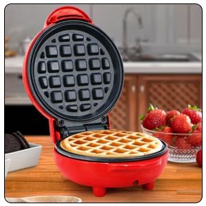 Mini Waffle Maker 350 Watts: Stainless Steel Non-Stick Electric Iron Machine for Individual Belgian Waffles, Pan Cakes, Paninis or Other Snacks[1 pcs]-image-24