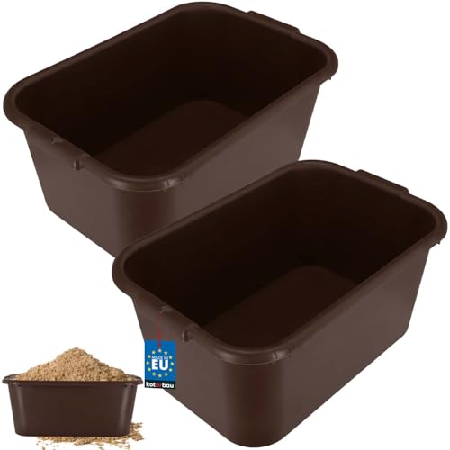 KOTARBAU® 2er Set Mörtelkübel eckig 45 L Braun Kunststoff Mörtelwanne Mörtelkasten Speißkübel Baukübel Baueimer Mörteleimer Speisfass eckig Maurerkübel Pflanzwanne KOTARBAU® 2er Set Mörtelkübel eckig 45 L Braun Kunststoff Mörtelwanne Mörtelkasten Speißkübel Baukübel Baueimer Mörteleimer Speisfass eckig Maurerkübel Pflanzwanne