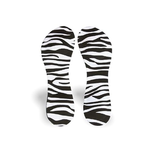 Image of CB 4-Pairs of Cloth Surface Sponge Inserts Invisible Slim Lightweight Insoles Liners, Ball of Foot Pain Relief Cushion, Barefoot Support, 3 /4 Length for Women's Shoes 5-7, Style A, Zebra & Leopard