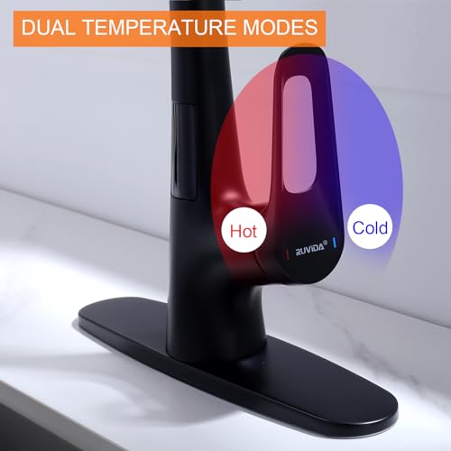 RUVIDA Torneira de cozinha sem toque com pulverizador de puxar para baixo, sensor de movimento de al