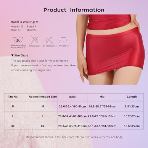 Hedmy Womens Glossy Stretchy Micro Mini Skirt Oil Shiny Low Rise Bandage Pencil Miniskirt Party Clubwear4