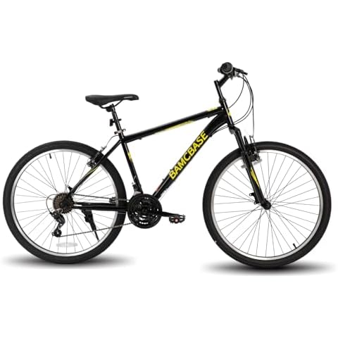HH HILAND 26 27.5 Inch Mountain Bike, Mens and Womens MTB with 21 Speeds, High-Tensile Steel Frame, V Brake, Hardtail Bicycle for Adults Cover
