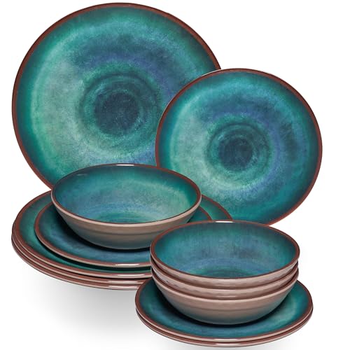 Melamin Campinggeschirr für 4 Personen 12 Teile - Geschirrset -...