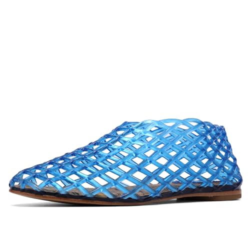 Jelly Mesh Ballet Flats - Comfortable Clear Jelly Shoes, Adult Women's Closed Toe Flats Sandals