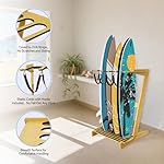TWO STONES Vertical Surfboard Rack | Surfboard Stand - Surf Rack of Free Wall Mount, Freestanding Surf Board Holder for Shortboard, Paddleboard, Snowboard, Skateboard, Ski and Wakeboard(4 Boards) - Image 5