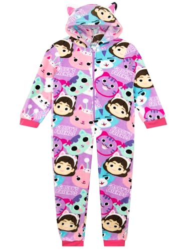 DreamWorks Gabbys Dollhouse Girls Onesie | Gabbys Fleece Onesie With 3D Ears | Gabbys Dollhouse PJs For Girls | Pink 3-4 Years