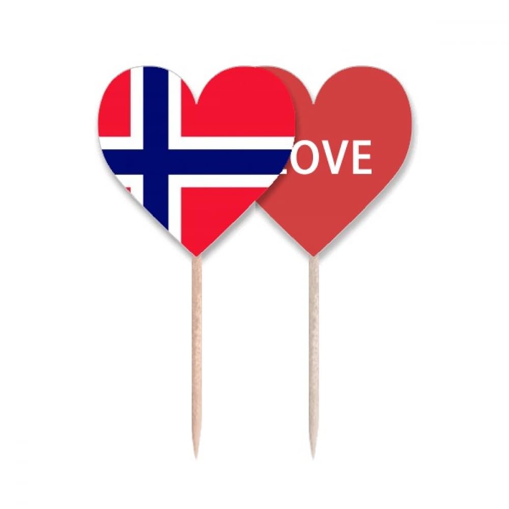 Cure-dents drapeau national Norvège cupcake pick pour décoration pâtisserie