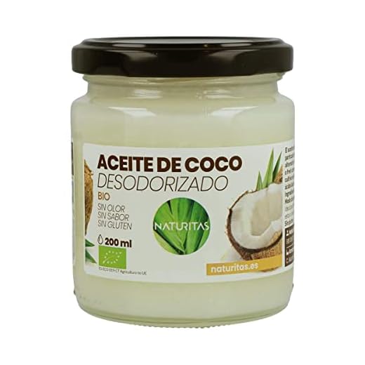Aceite de Coco Desodorizado bio 200 ml Naturitas | Sin Gluten | Sin olor | Ideal para todo tipo de uso