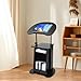 Mobile Podium Stand, Portable Rolling Lectern, Height Adjustable Presentation Stand, Sit-to-Stand Laptop Cart, for Church, Classroom, Lecture, Speech Black