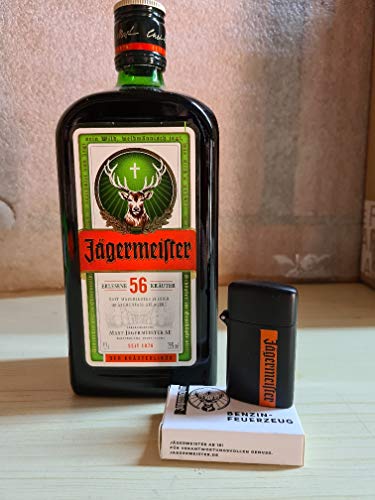 1 Flasche Jägermeister mit Benzin Feuerzeug a 0,7 L 35% vol.