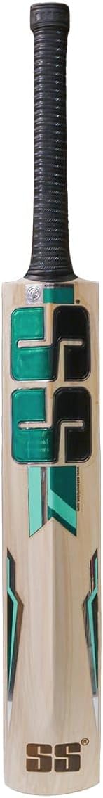 Cricket Bat Kahmiri Popular Willow Full Size SS Cricket Bat for Tennis Balll, Plastic Ball, Lather Ball, Rubber Bal with Bat Cover (Green)