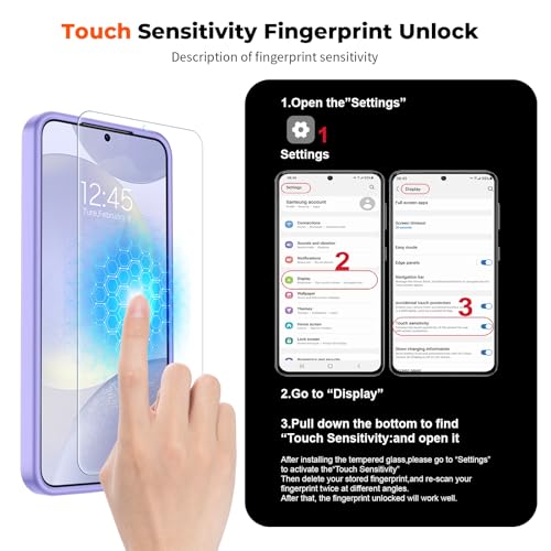 Image of SUPFINE Magnetic for Samsung Galaxy S24 Plus Case / S25 Plus Case with Screen Protector, (Built-in Magnets) (Military Grade Drop Protection) Slim Translucent Shockproof Phone Case,Purple