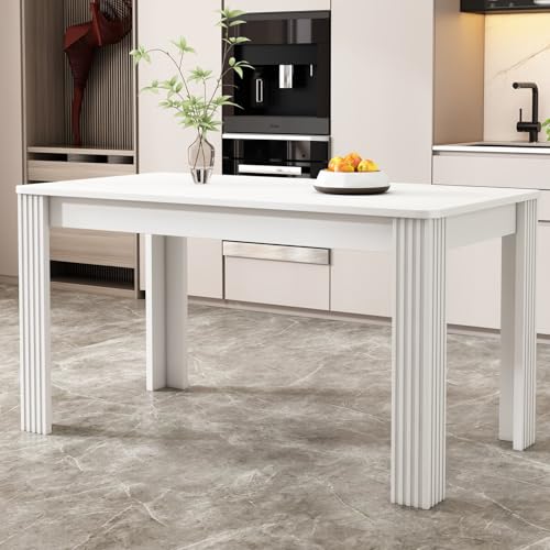PUGSDRLY Table de Salle à Manger en Bois Chêne,Table de Cuisine Rectangulaire,Design Moderne...