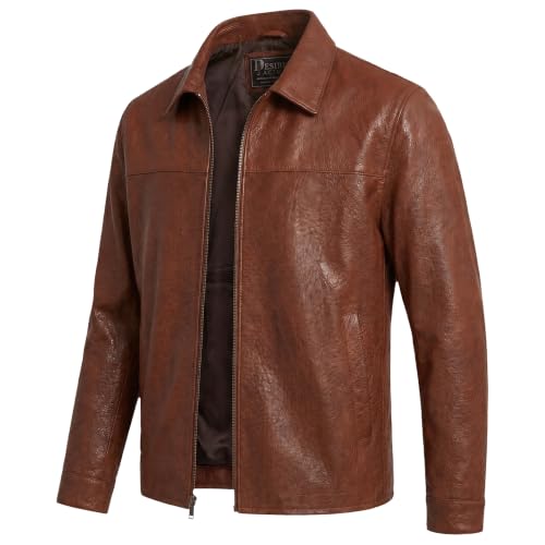 Image of Snuff Leather Jacket Genuine Lambskin Leather Jacket For Men Vintage Classic Snuff Style with Zip Out Liner