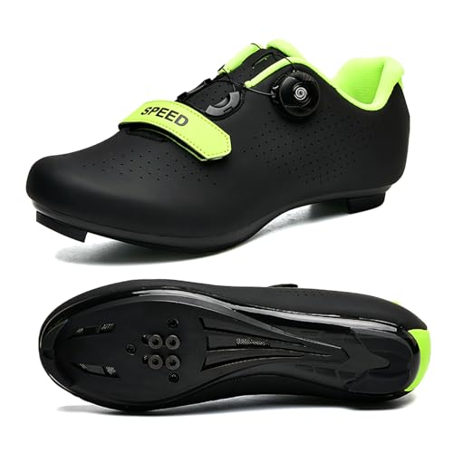 LZQpearl Chaussures Cyclisme Couleur Unie, Hommes et Femmes Chaussure de Vélo de Route et VTT, Baskets D'extérieur Professionnelles Compatibles avec Peloton...