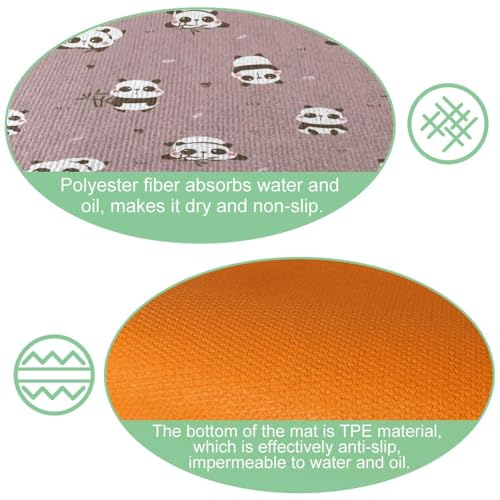 2 alfombrillas de cocina de panda graso rosa antideslizantes y lavables 6
