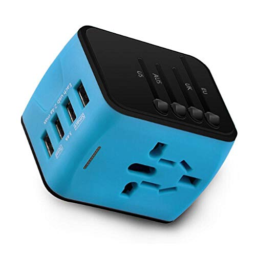 Travel Adapter Internationales Universal-Netzteil All-in-One mit 6,3 A 4 USB Worldwide Wall Charger für Großbritannien/EU/AU/Asien