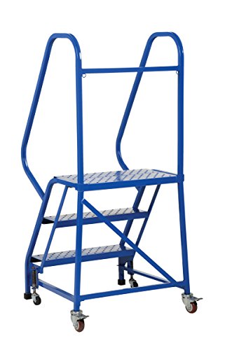 Vestil LAD-PW-26-3-P Steel Standard Slope Ladder 58 Degree 3 Perforated 23-9/16 In. Step 350 Lb. Capacity Blue - Thumbnail 4