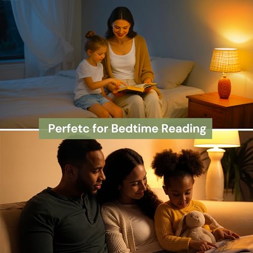 Image of L LOHAS LED Sleep Aid Amber Light Bulbs, Blue Light Blocking | A19 9W(60 Watt Equivalent) Dim Light Bulbs, 1800K Warm Light Bulb, E26 Base, 2 Pack