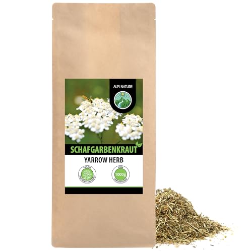 Alpi Nature Schafgarbe Tee 1kg, Schafgarbenkraut getrocknet, Schafgarbentee, Tee lose