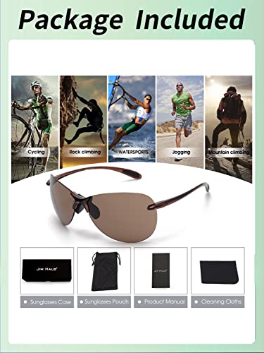 Glindar Sport Sunglasses For Men Women Tr90 Rimless Glasses For Running Fishing Cycling Driving Brown #TOP5