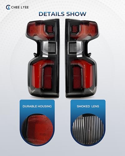 Image of Upgrade 1 Pair Black Tail Lights For 2019-2026 Silverado 84752979 84752978 | 2019-2026 Silverado 1500 WT /CUSTOM /CUSTOM TRAILBOSS /RST /LT TRAILBOSS 2020-2023 Silverado 2500HD /3500HD WT /LT