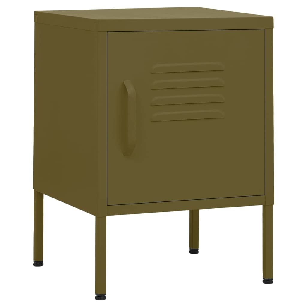 Petite armoire de rangement chambre table de chevet métal vert