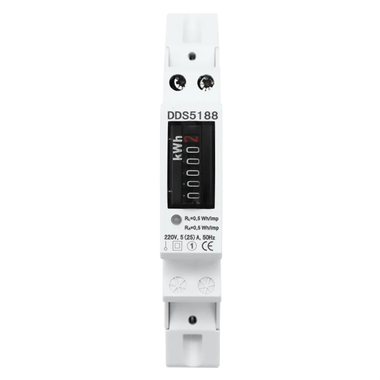 Medidor de consumo de energía eléctrica monofásica electrónica doméstica, vatímetro, contador de energía KWh, 32 A, CA 220 V, 50 Hz, 1 unidad(5-20A)