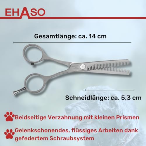 EHASO doppelseitige Effilierschere Rostfrei, 14cm mit 28er Zahnung