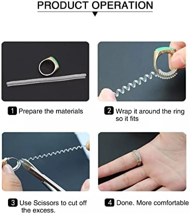 Ring Adjuster for Loose Rings Ring Size Reducer Spiral Silicone Tightener Set 2 Sizes Ring Spacer,Chain Extenders, Ring Snuggies 6Pcs