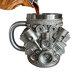 Generisch Isolierter Reisebecher | Motordesign Reisebecher Edelstahl,Großvolumiger Trinkbecher Für Bier, Wasser, Heiße Schokolade, Whiskey & Cocktails