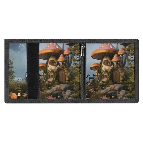 Mushroom Garden Trifold Wallet for Men - Money Clip Slim Wallets with Multiple Card Slots Minimalist Small Front Pocket Wallet for Everyday Carry4