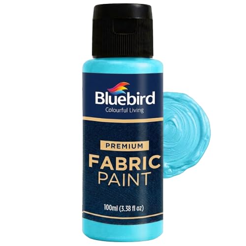 Image of BLUEBIRD Fabric Paint Iridescent Ocean Blue - 3.4 Fl Oz / 100 ML