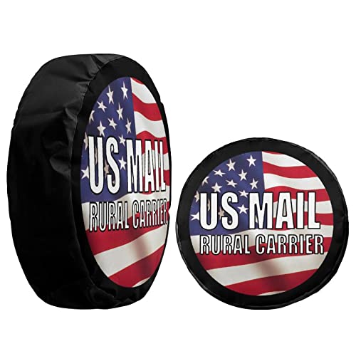 Image of US Mail Rural Carrier Spare Tire Cover Wheel Tire Cover Fit Trailer, RV, SUV and Many Vehicle 13inch