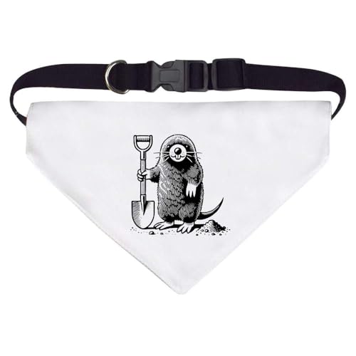 Azeeda Large 'Mole Digging with Shovel' Dog/Cat/Pet Bandana (PD00061208)