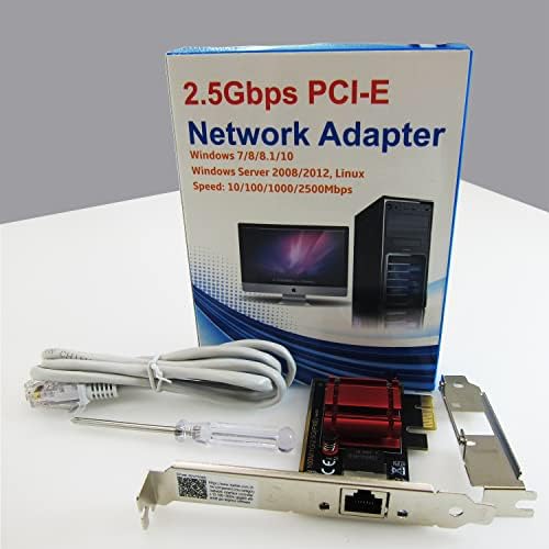 2.5GB PCIe NIC Network Card for pc 2.5gb switch wake on lan internal computer networking cards 2500/1000/100Mbps Win Server 2022/2019/2016 Windows 11/10/8.1/8/7 Linux ethernet Card adapter Support PXE