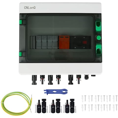 Solar PV Anschlusskasten Photovoltaik DC1000V 2 String Überspannungsschutz Blitzschutz IP65 Wasserdicht Gehäuse DC Trennschalter PV Anlage Verteilerkasten Cover