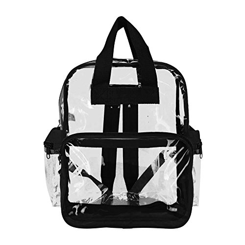 DALIX Wholesale Clear Backpacks Small Book Bags 100 Pcs in Clear-Black3