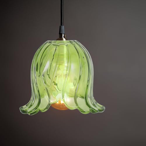Baluue Green Glass Lamp Shade Replacement Vintage Table Lamp Glass Shade for Pendant Light Wall Sconce Chandelier Floor 6.29 X 5.31 X 4.52 in 1 piece by Baluue - Used condition - Image 4