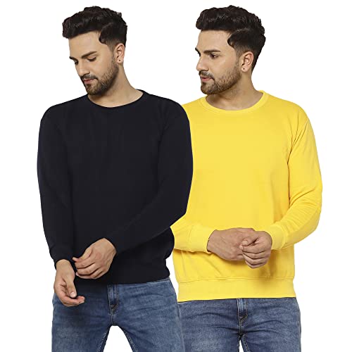 Image of Mack Jonney Fleece Round Neck Sweatshirt for Men (Pack of 2)-SW RN NVY Sky 02-P
