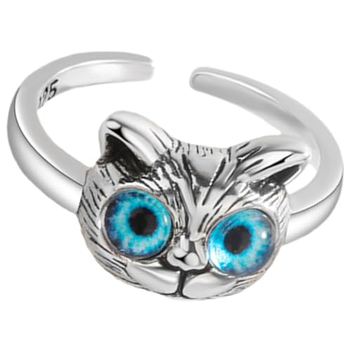 Bague chat mignon bijou ouvert réglable femme et ado x2