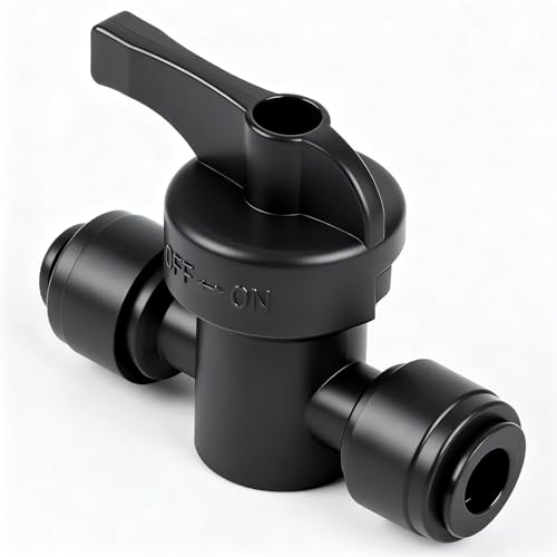 FoxRose 10 Pack Quick Connect 1/4 Inch Drip Irrigation Shut Off Valve Fittings 1/4 Dripline Push-to-Fit Switch Valve Connectors for 1/4 Inch Drip Tube Water Flow Control Regulator for Garden System