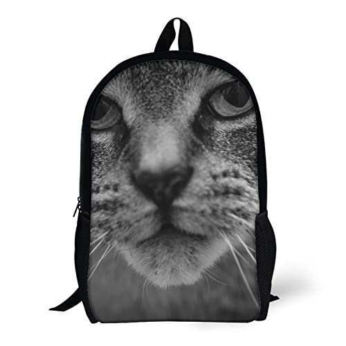 Sac à dos imprimé 3D chat cartable scolaire mixte grand format 17 pouces