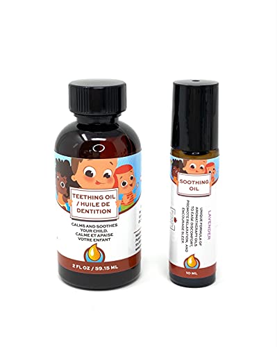 Punkin Butt Baby Teething Oil (2 Oz) and Lavender Soothing Oil (10 ml) Bundle for Sore Gum Relief and to Promote Relaxation and Sleep | All Natural Organic Safe for Infants Chemical-Free