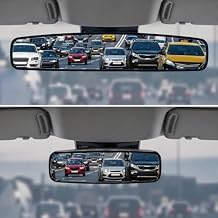 Goodyear Super Wide 17 Inch Panoramic Rear View Car Mirror, Universal Automotive Interior Rearview Mirror for Truck and Cars, Clip-On Large, Safer Driving & Parking