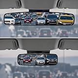 Goodyear 17” Panoramic Rear View Mirror – Universal Wide Angle Rear View Mirror for Car/SUV/Truck – Anti-Glare, Clip-On Large Rearview Extender for Safer Driving & Parking