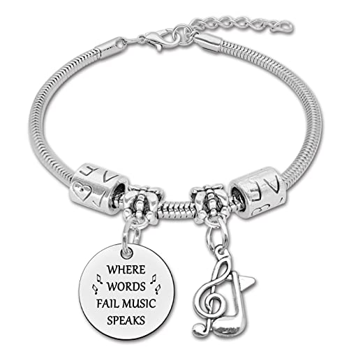 DlaeKua Music Lover Gifts for Women Bracelet Music Themed Gifts Teacher Gift for Women Marching Band Gift Musician Inspirational Presents for Daughter Christmas Birthday Presents for Friends